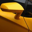 Closeup shot of a yellow sport car