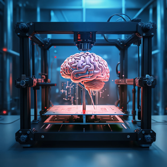 3D Printer prints a brain